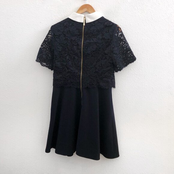 TED BAKER Dixxy Lace Bodice Double Layer Mini Dress Size 4 - Picture 3 of 12